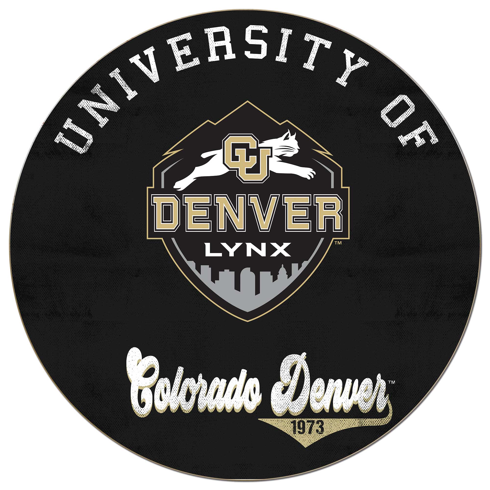 CU Denver Lynx 20'' x 20'' Retro Logo Circle Sign