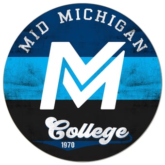 Mid Michigan College 20'' x 20'' Retro Logo Circle Sign
