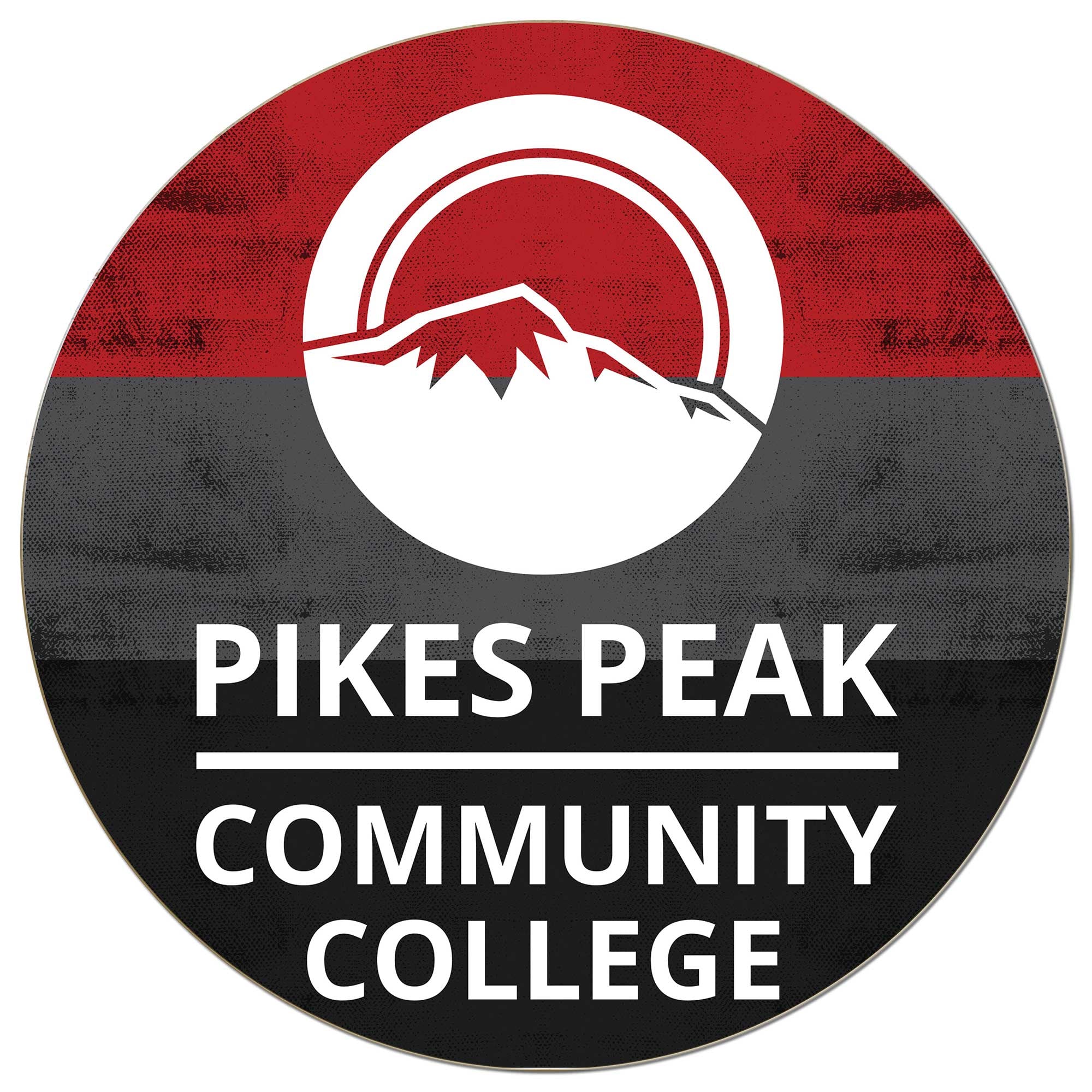 Pikes Peak State College 20'' x 20'' Retro Logo Circle Sign