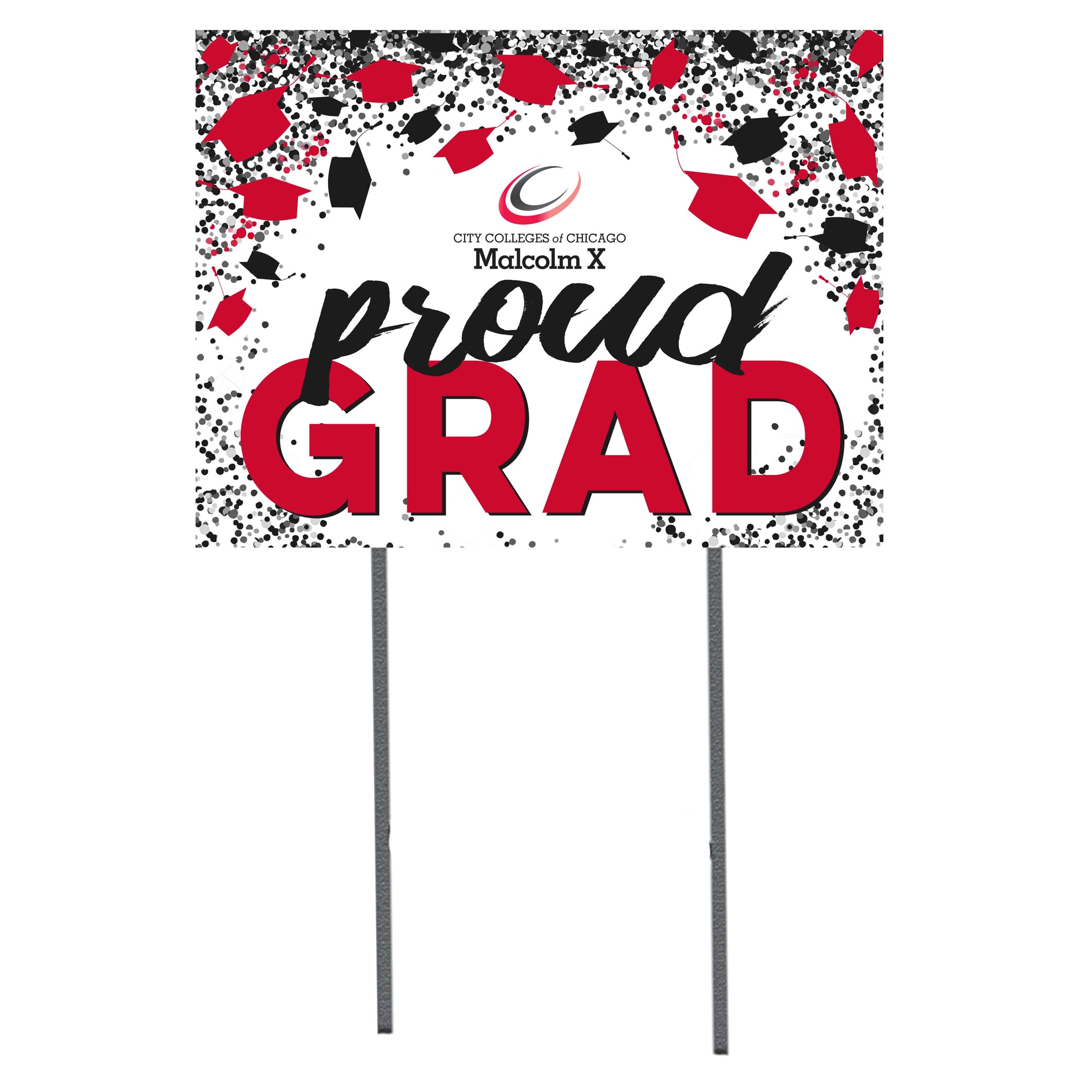 Malcolm X College Hawks 18'' x 24'' Grad Yard Sign