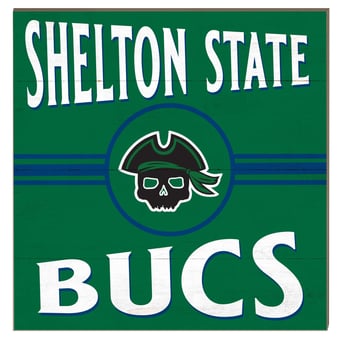 Shelton State Buccaneers 10" x 10" Retro Team Sign