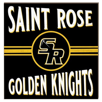 Saint Rose Golden Knights 10" x 10" Retro Team Sign