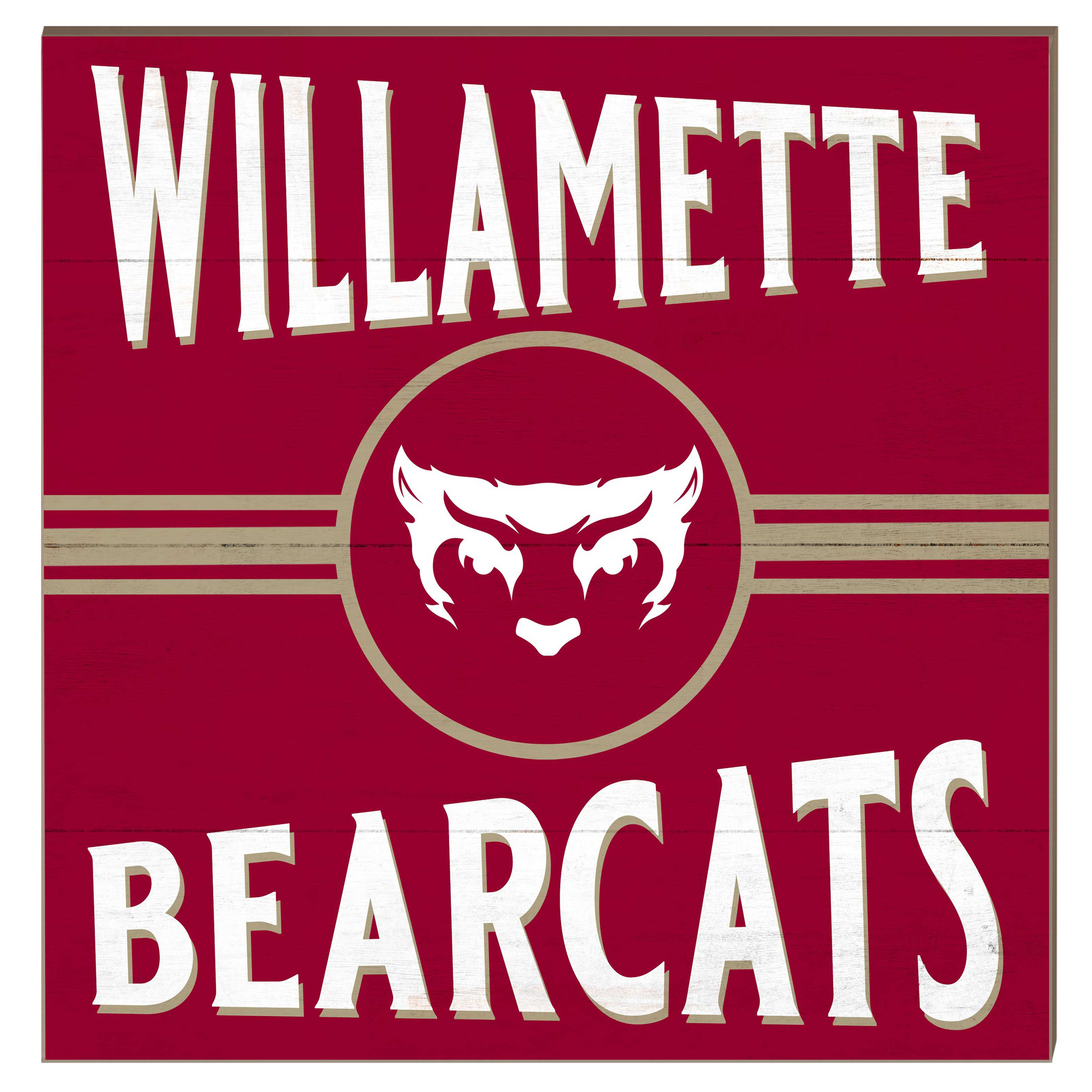Willamette Bearcats 10" x 10" Retro Team Sign