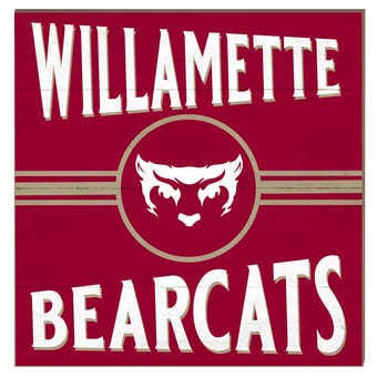 Willamette Bearcats 10" x 10" Retro Team Sign