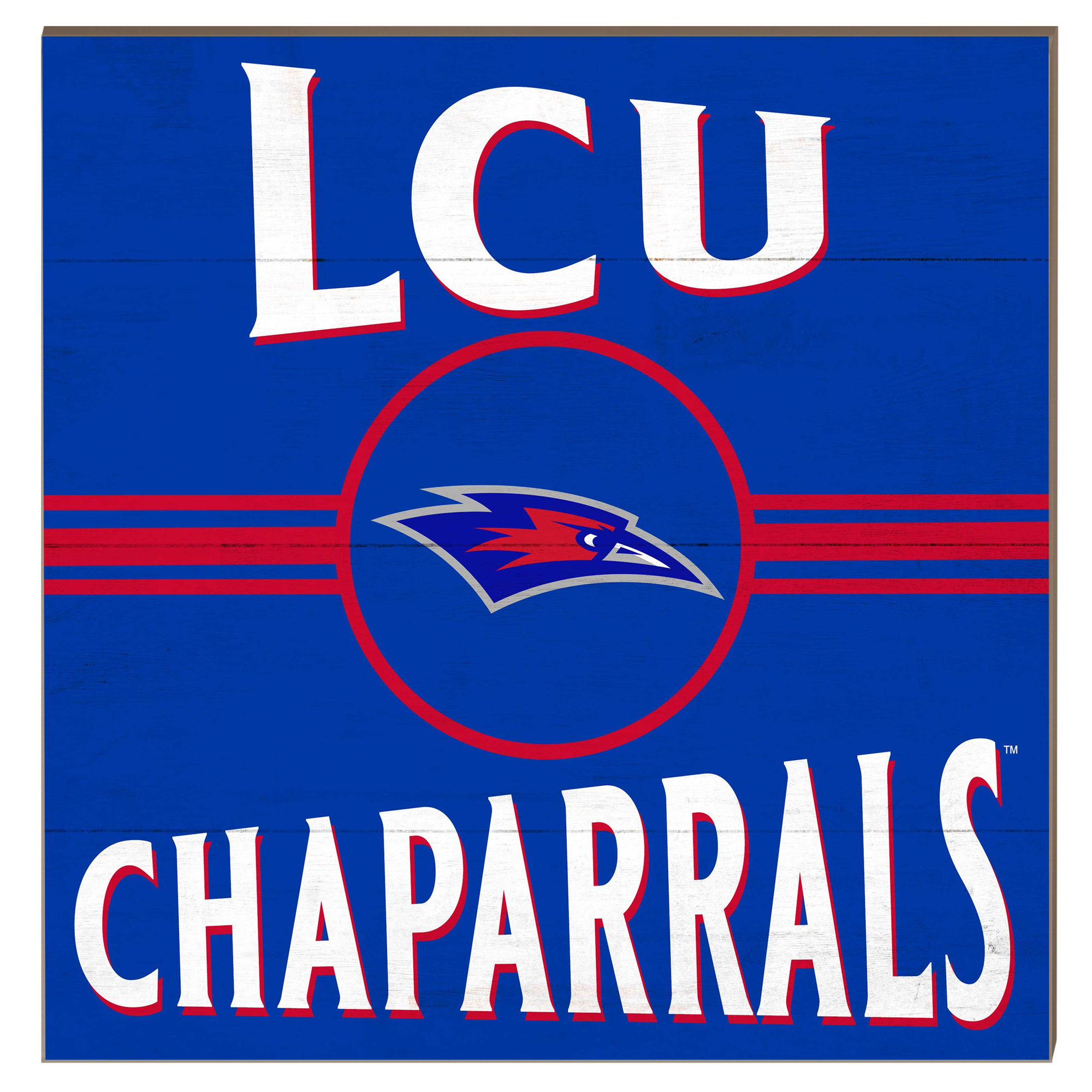 Lubbock Christian Chaparral 10" x 10" Retro Team Sign