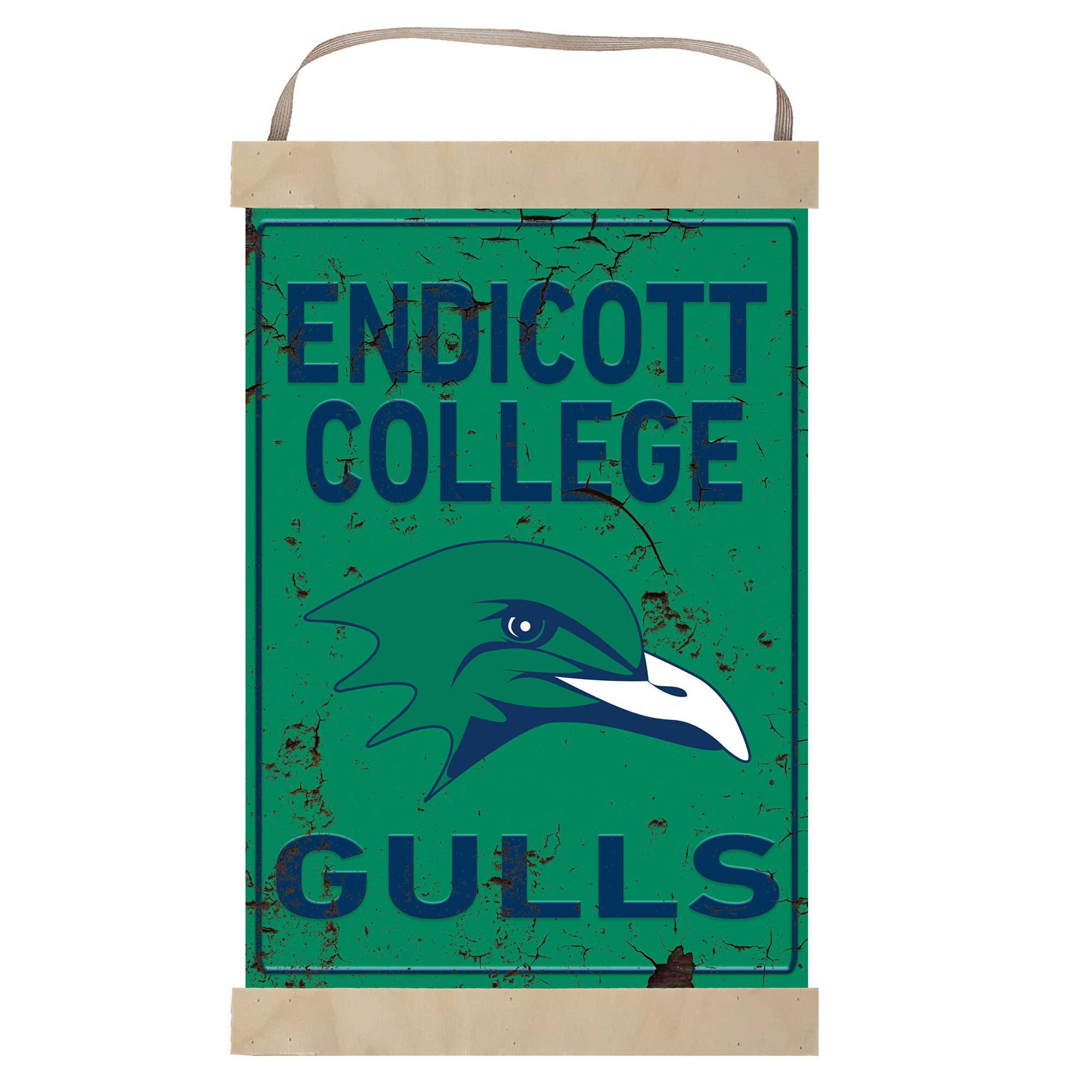 Endicott College 12" x 20" Faux Rust Banner Sign