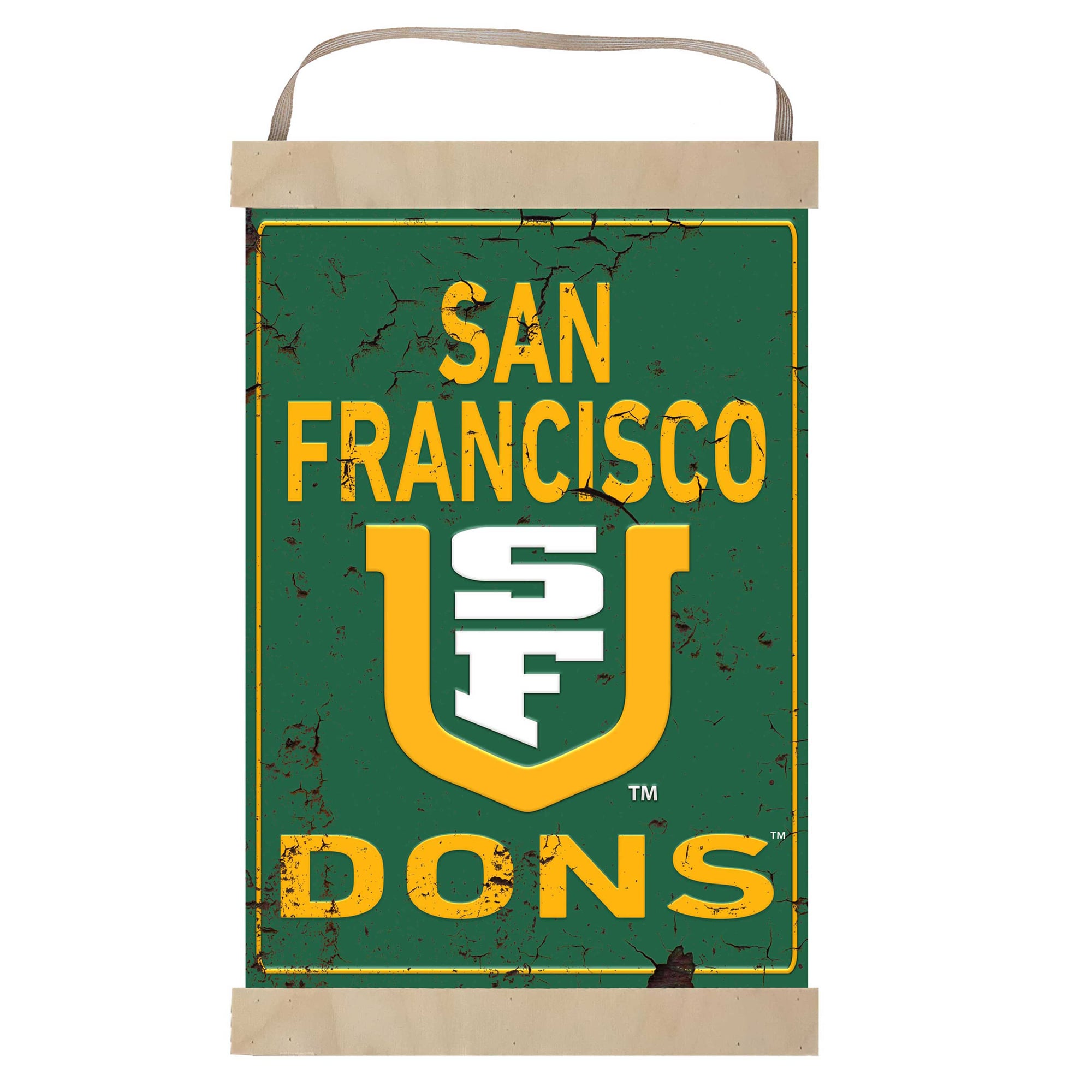 San Francisco Dons 12" x 20" Faux Rust Banner Sign