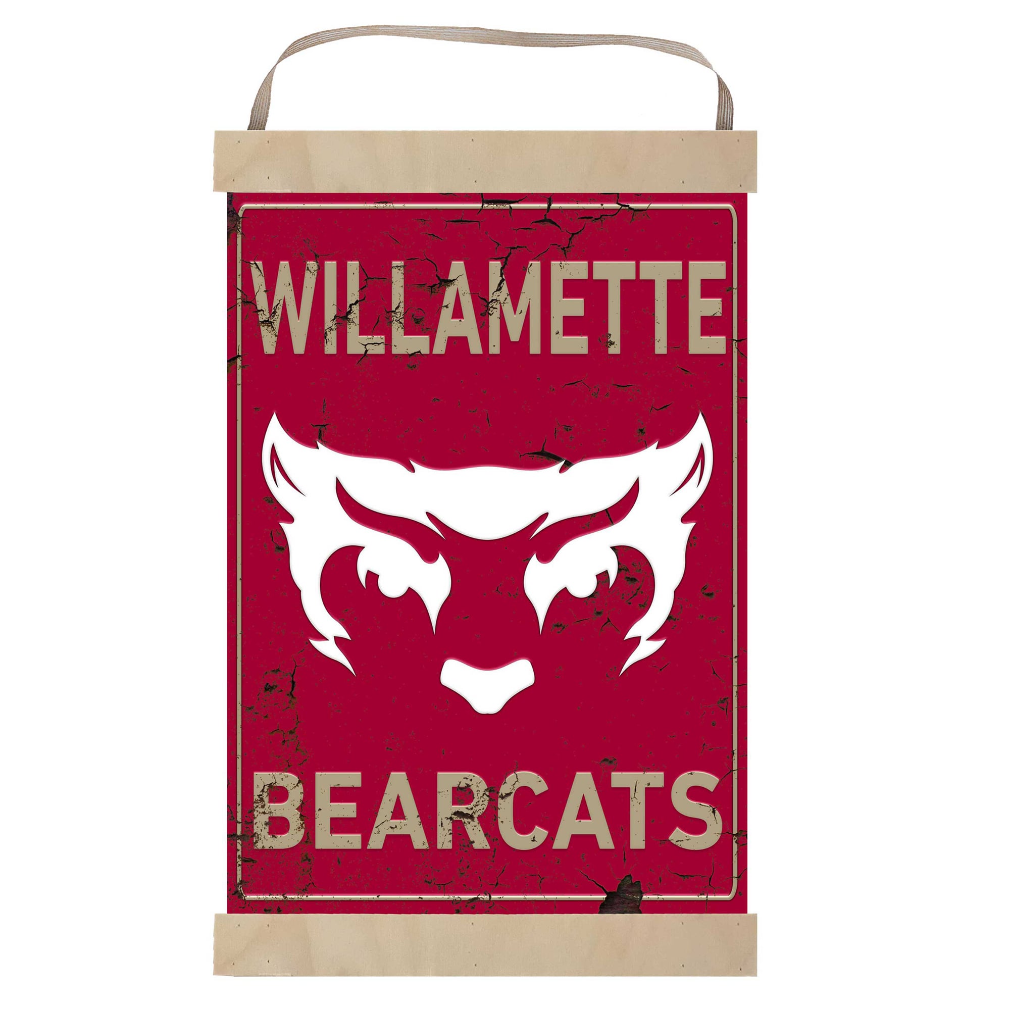 Willamette Bearcats 12" x 20" Faux Rust Banner Sign