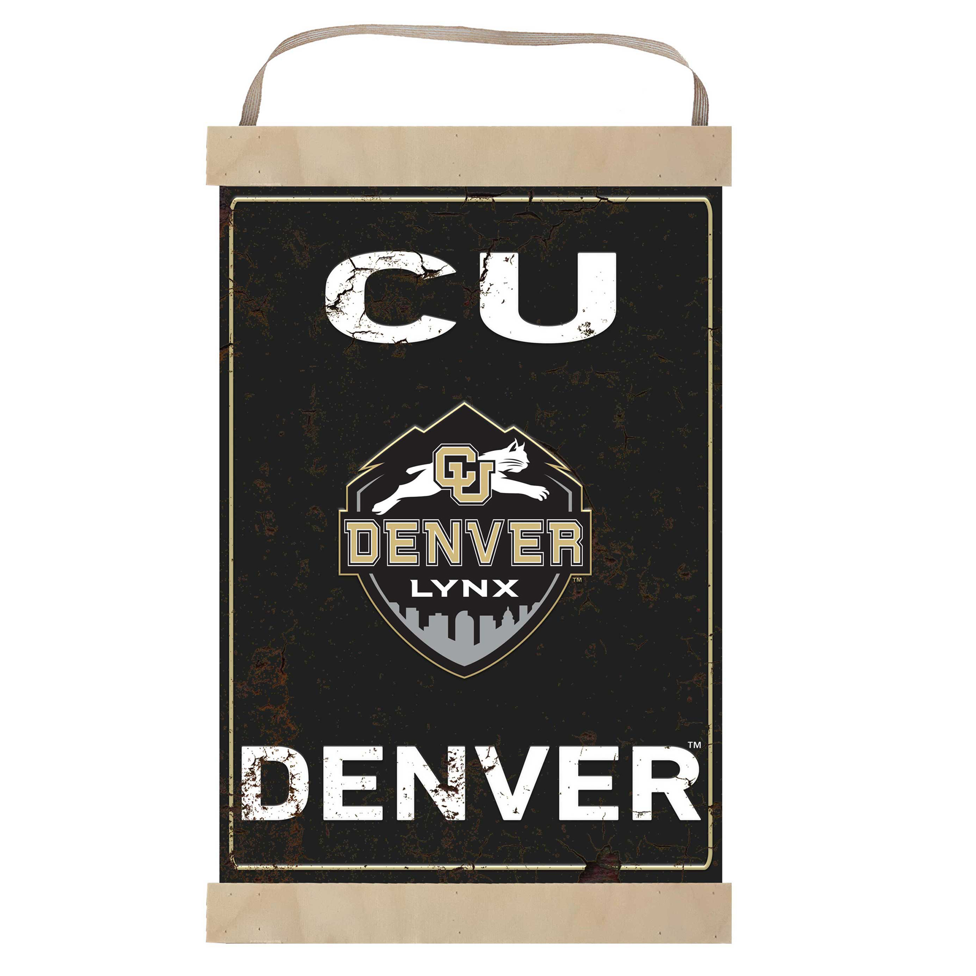 CU Denver Lynx 12" x 20" Faux Rust Banner Sign