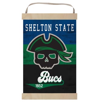Shelton State Buccaneers 12'' x 20'' Retro Logo Banner Sign