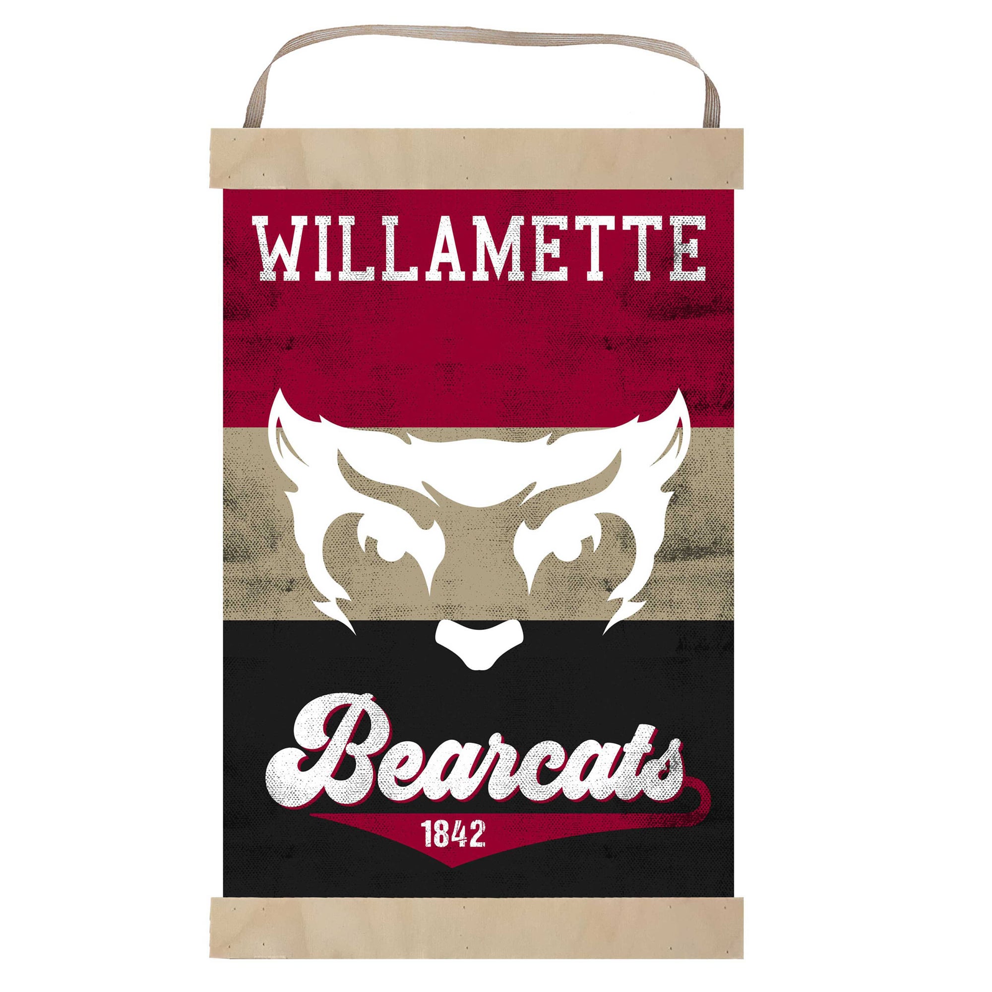 Willamette Bearcats 12'' x 20'' Retro Logo Banner Sign