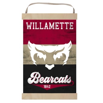 Willamette Bearcats 12'' x 20'' Retro Logo Banner Sign