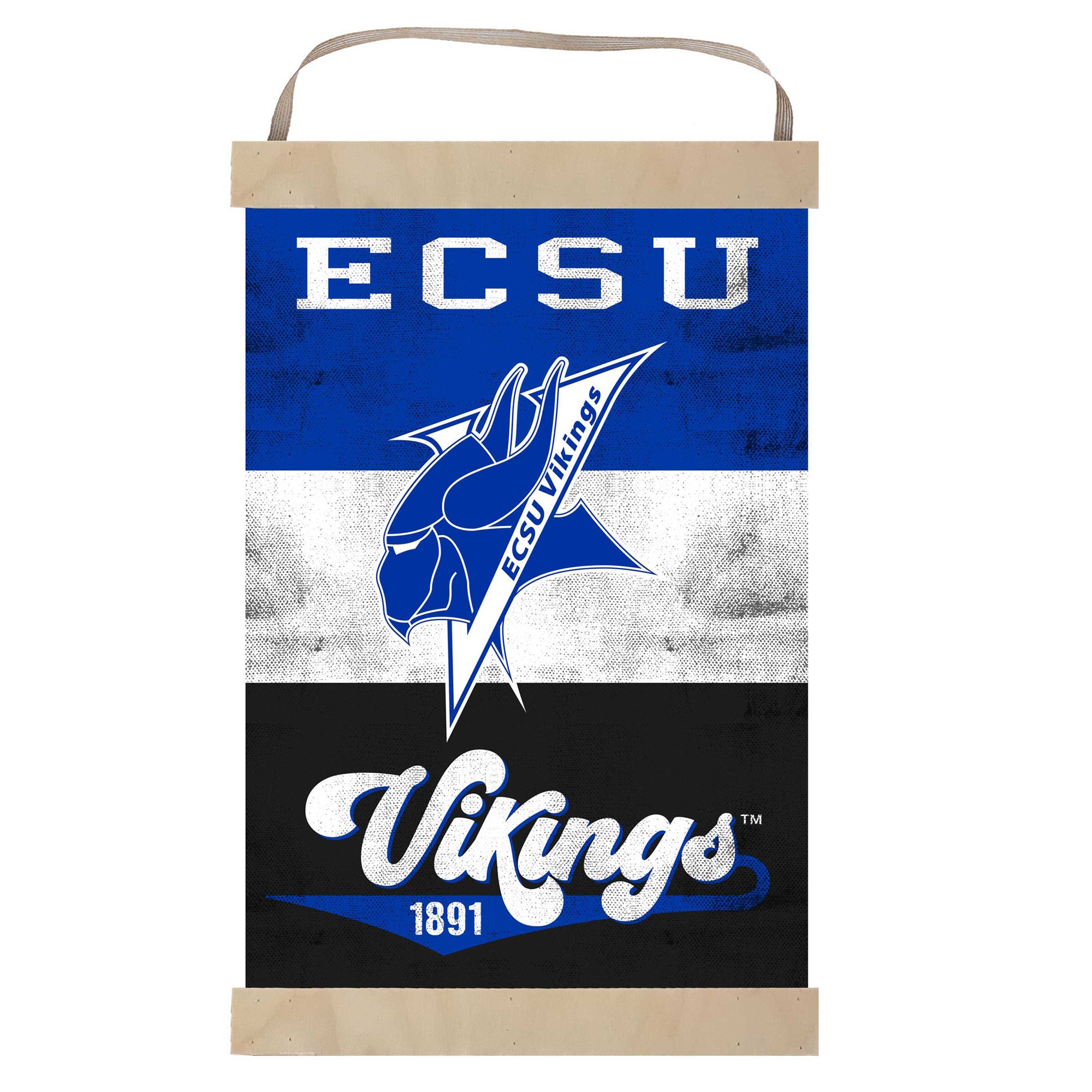 ECSU Vikings 12'' x 20'' Retro Logo Banner Sign
