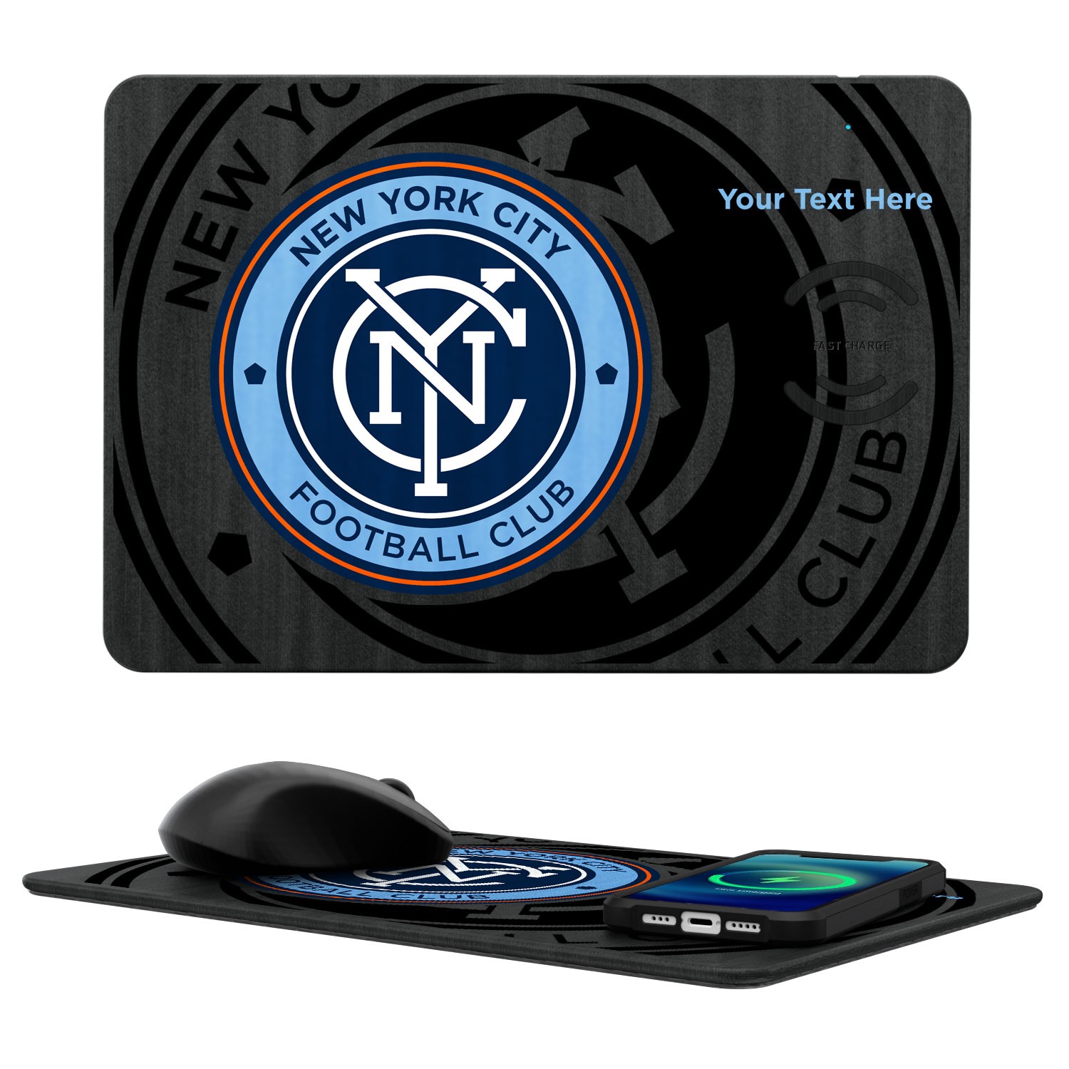 New York City FC Personalized Tilt Design Wireless Charger & Mouse Pad New York City FC Personalized Tilt Design Wireless Charger & Mouse Pad