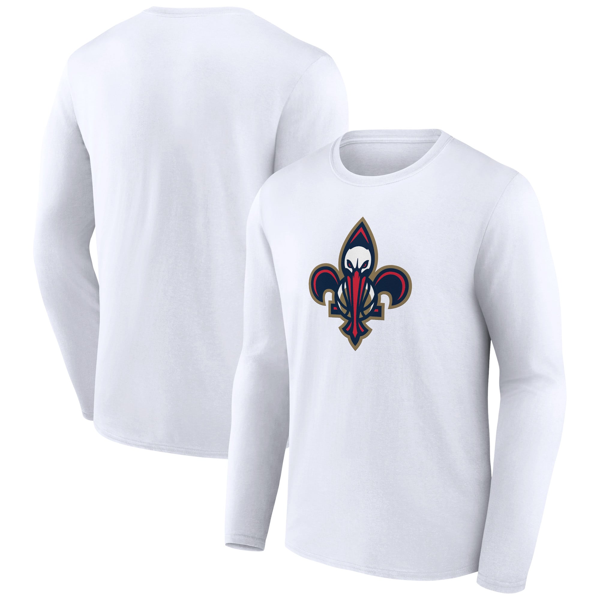 Men's White New Orleans Pelicans Alternate Logo Long Sleeve T-Shirt