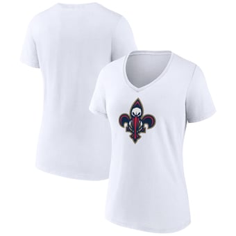 Women's White New Orleans Pelicans Alternate Logo V-Neck T-Shirt