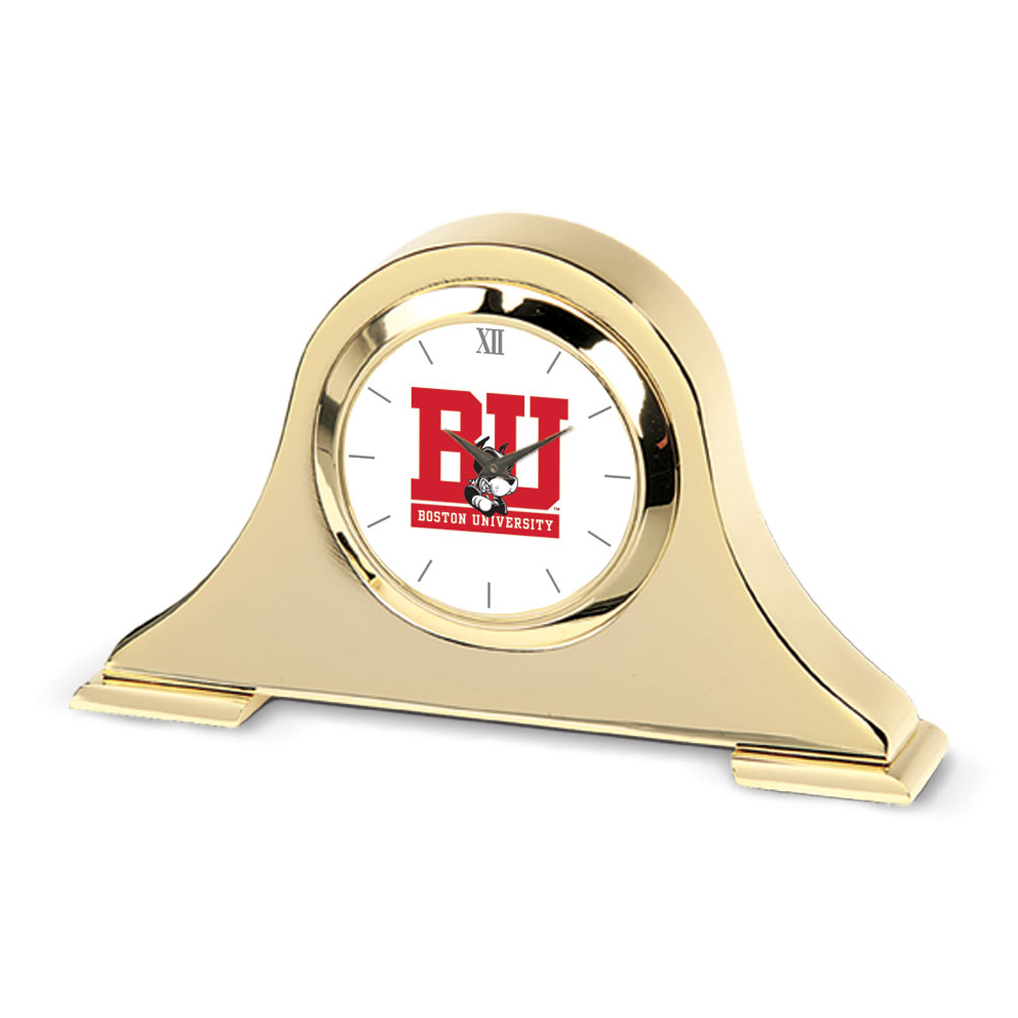 Gold Boston University Team Logo Napoleon Desk Clock