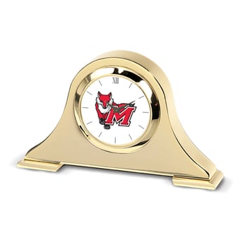 Gold Marist Red Foxes Team Logo Napoleon Desk Clock