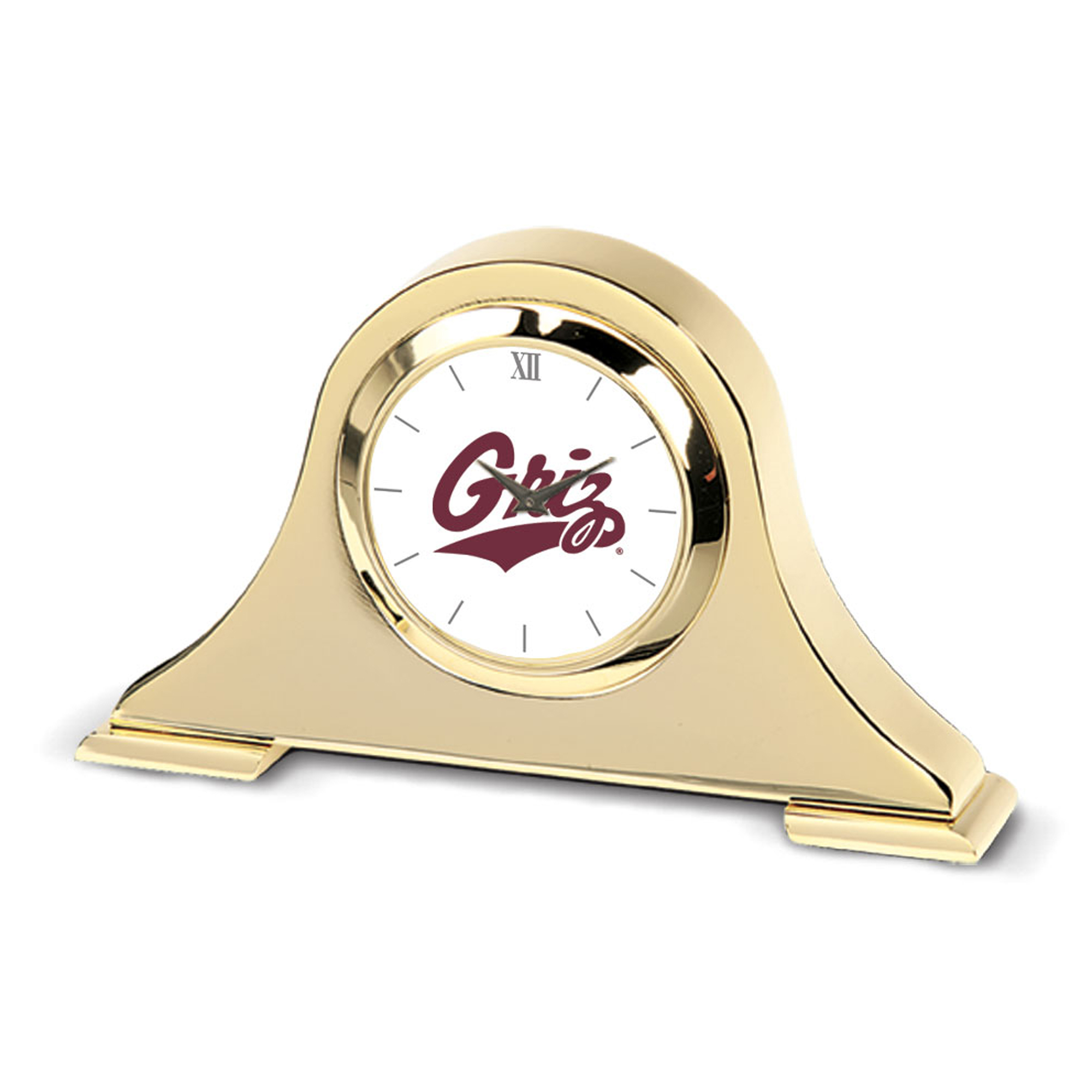 Gold Montana Grizzlies Team Logo Napoleon Desk Clock