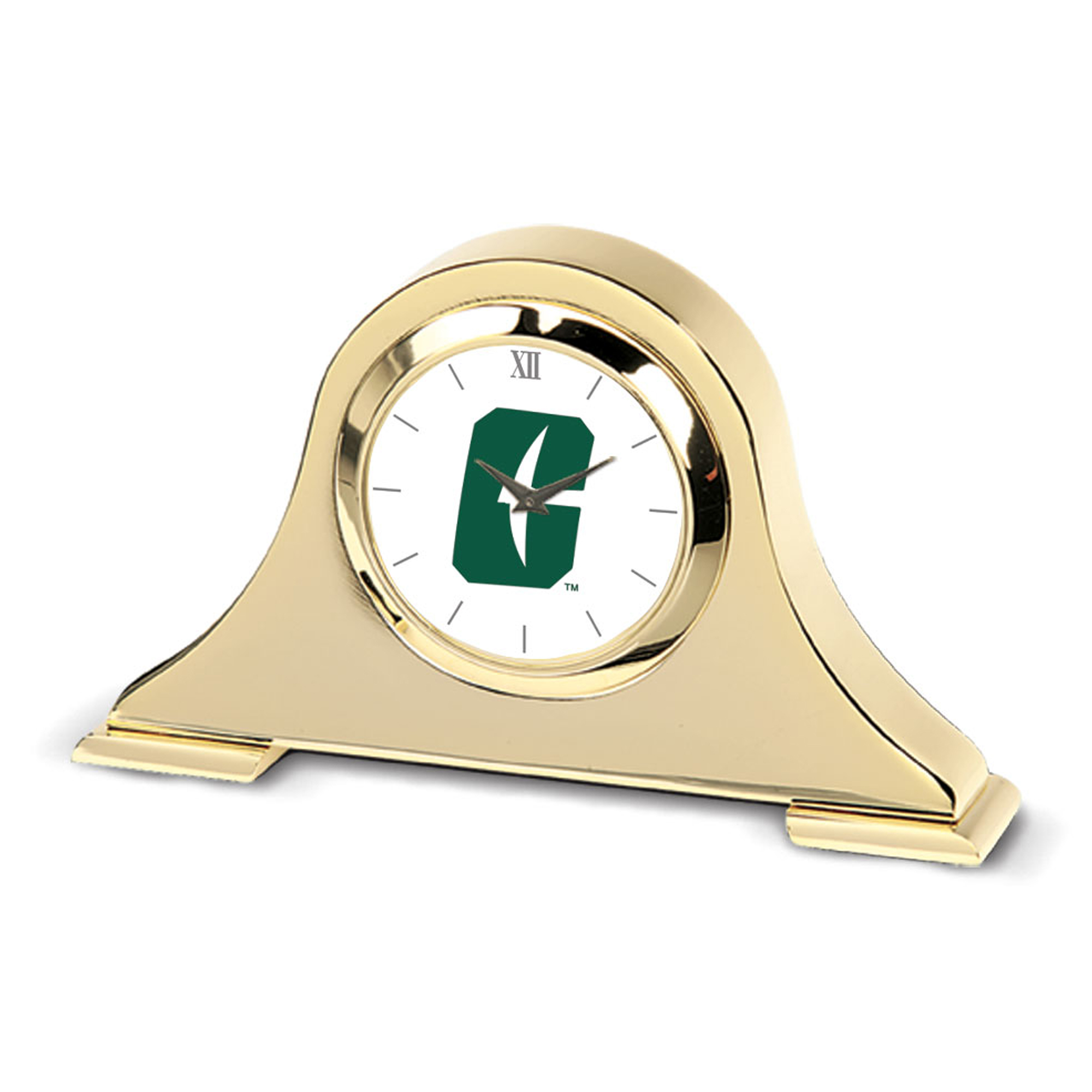 Gold Charlotte 49ers Team Logo Napoleon Desk Clock