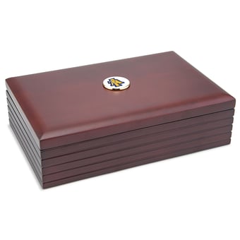 Brown North Carolina A&T Aggies Team Logo 9'' x 6'' Team Rosewood Desk Box