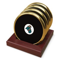Gold Coastal Carolina Chanticleers Team Logo 4-Piece Coaster Set