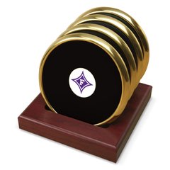 Gold Furman Paladins Team Logo 4-Piece Coaster Set