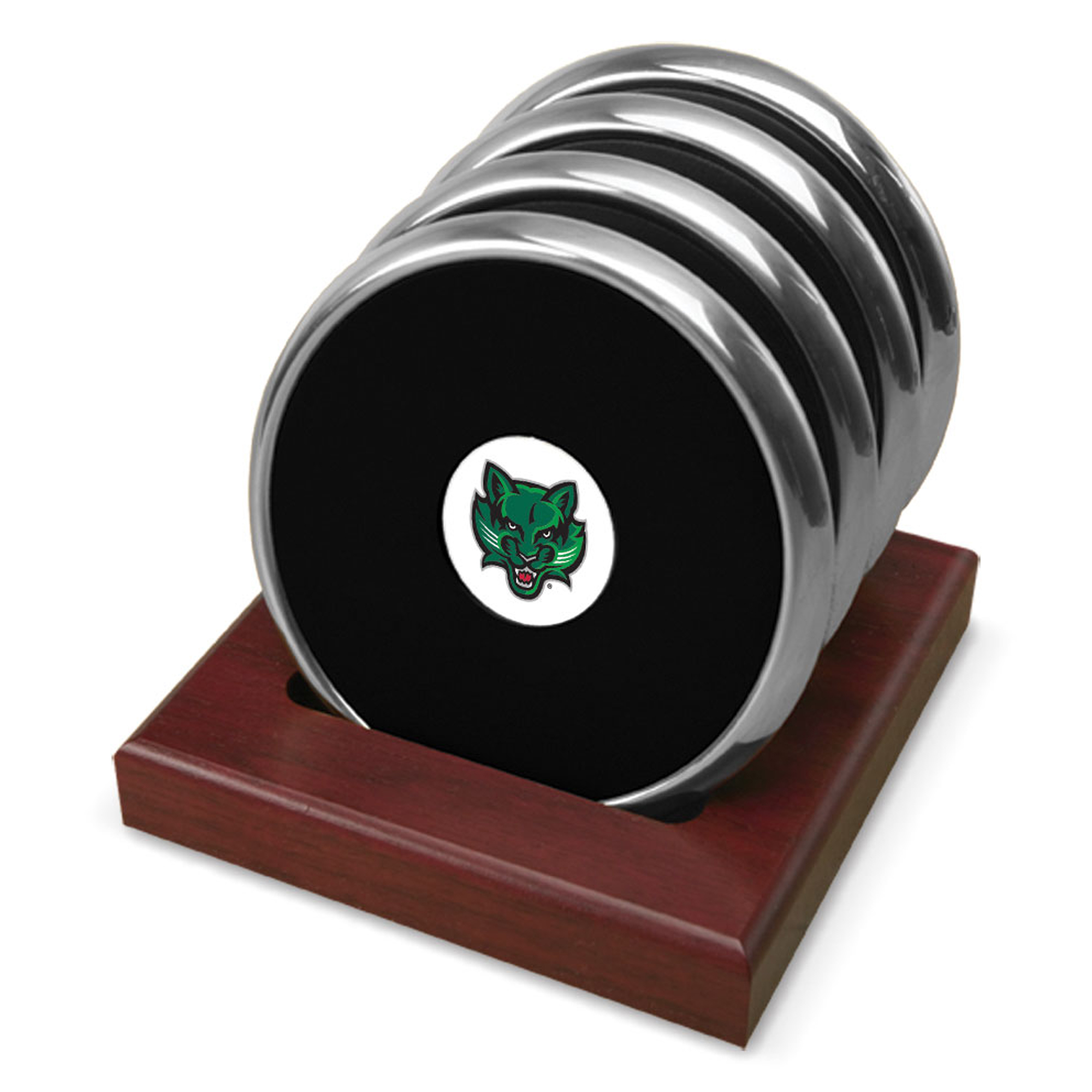 Silver Binghamton Bearcats Team Logo 4-Piece Coaster Set