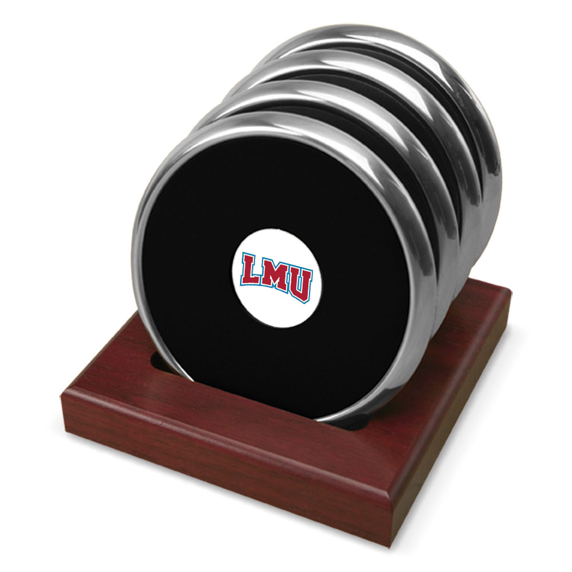 Silver Loyola Marymount Lions Team Logo -Piece Coaster Set