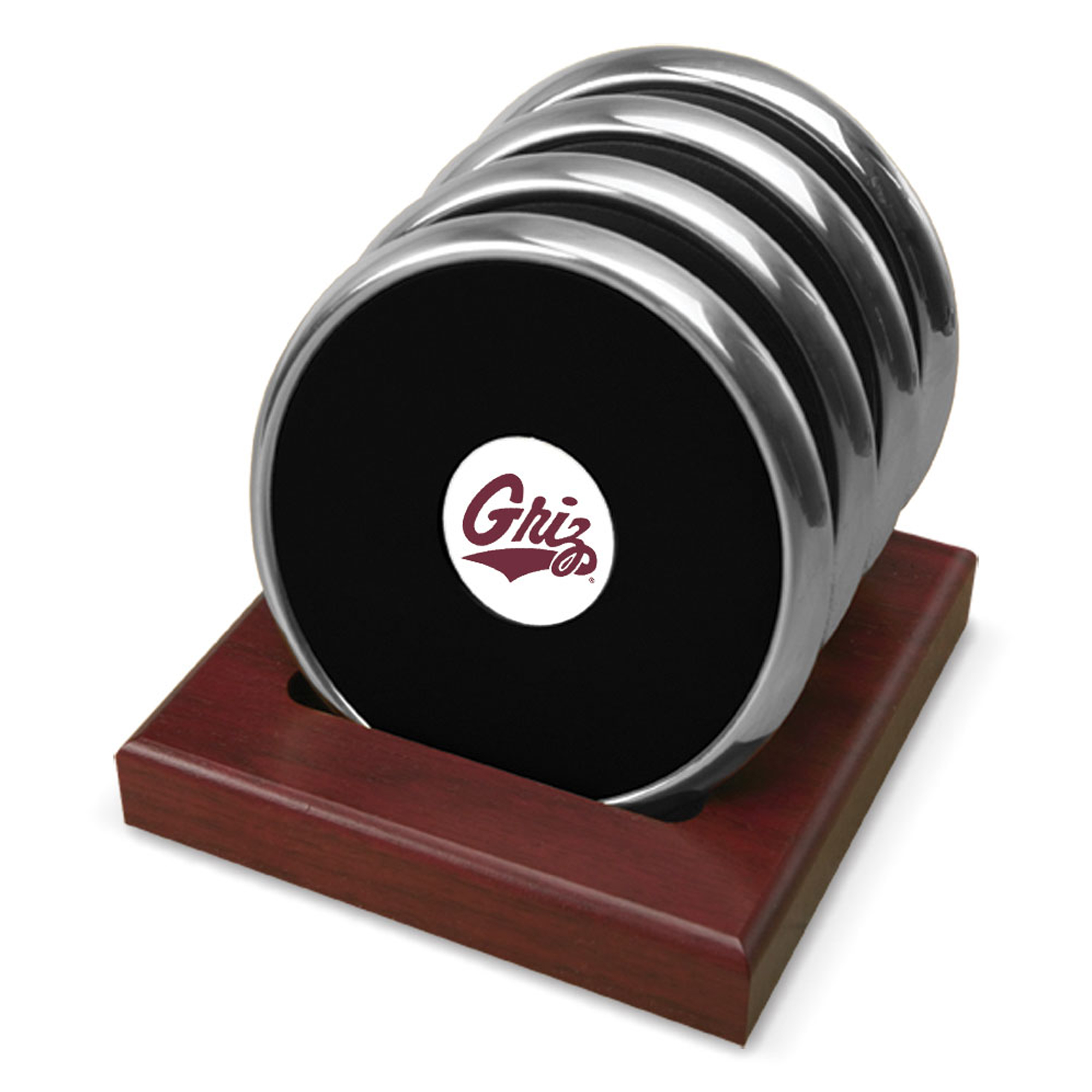 Silver Montana Grizzlies Team Logo 4-Piece Coaster Set