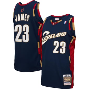 Men's Mitchell & Ness LeBron James Navy Cleveland Cavaliers 2008-09 Hardwood Classics Authentic Jersey