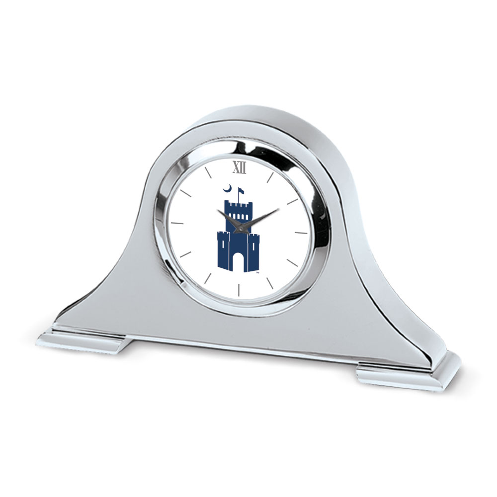 Silver Citadel Bulldogs Logo Napoleon Desk Clock