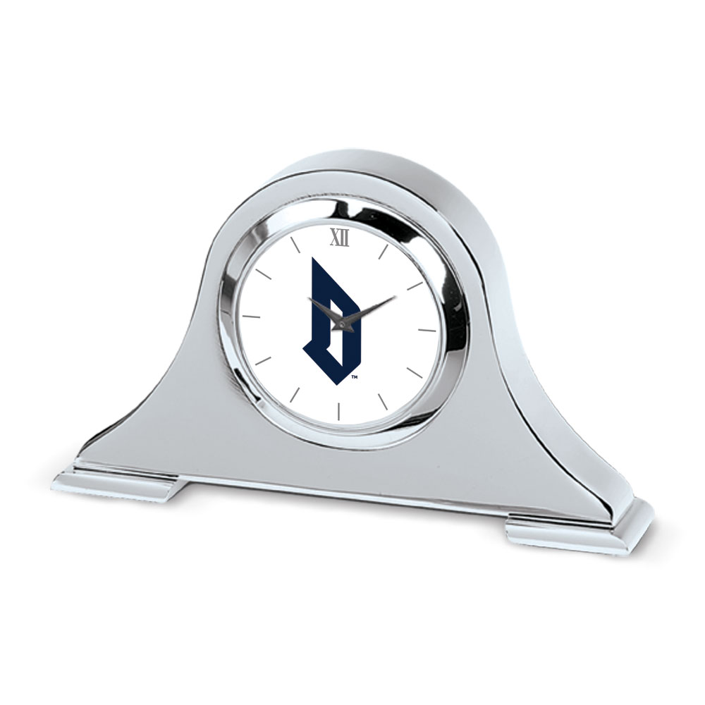 Silver Duquesne Dukes Logo Napoleon Desk Clock