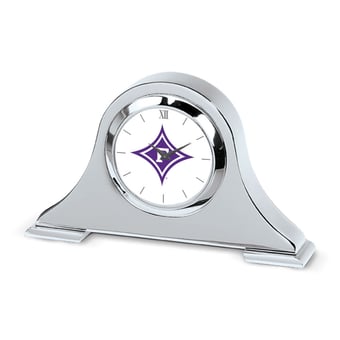 Silver Furman Paladins Logo Napoleon Desk Clock