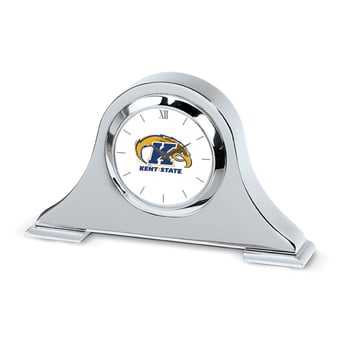 Silver Kent State Golden Flashes Logo Napoleon Desk Clock