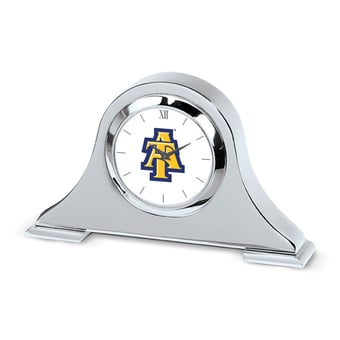 Silver North Carolina A&T Aggies Logo Napoleon Desk Clock