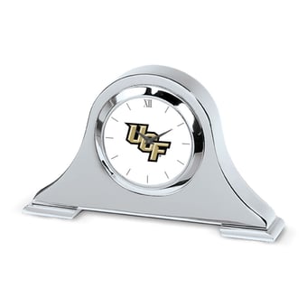 Silver UCF Knights Logo Napoleon Desk Clock