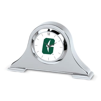 Silver Charlotte 49ers Logo Napoleon Desk Clock
