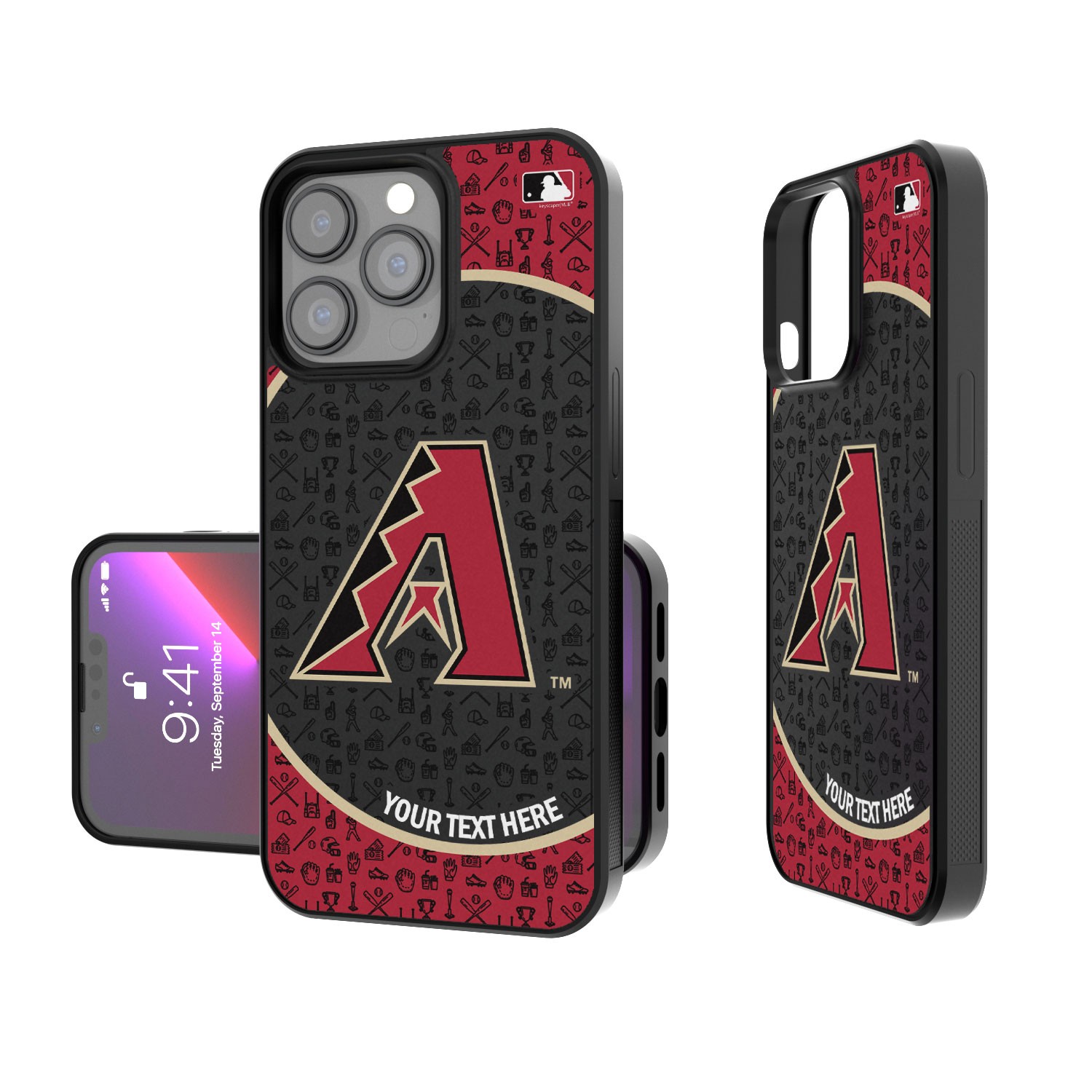 Arizona Diamondbacks Circle Design Personalized iPhone Bump Case