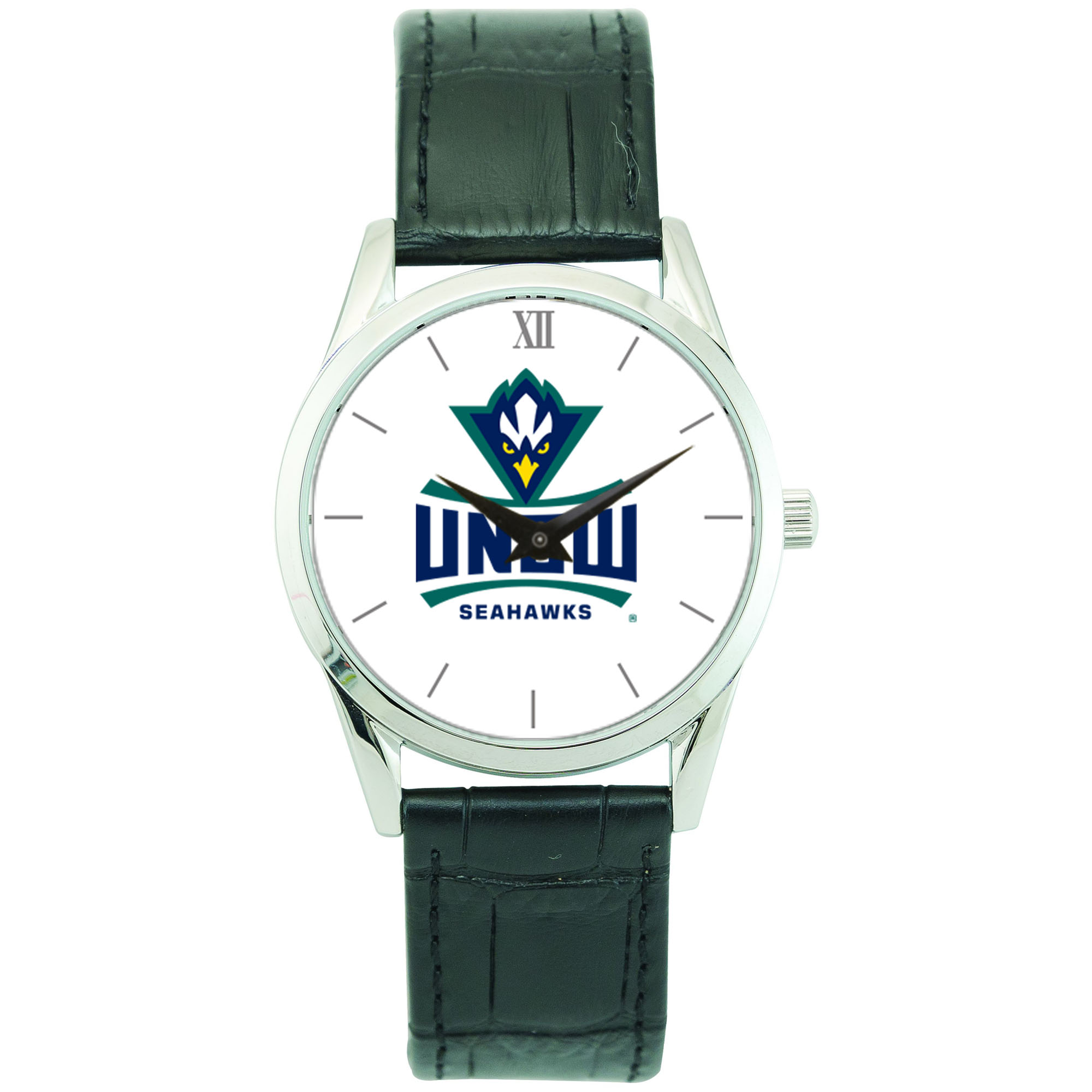 Unisex Silver UNC Wilmington Seahawks Stainless Steel Wristwatch