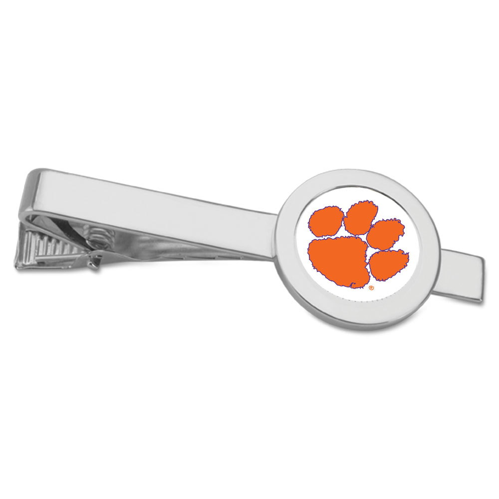 Silver Clemson Tigers Team Logo Tie Bar