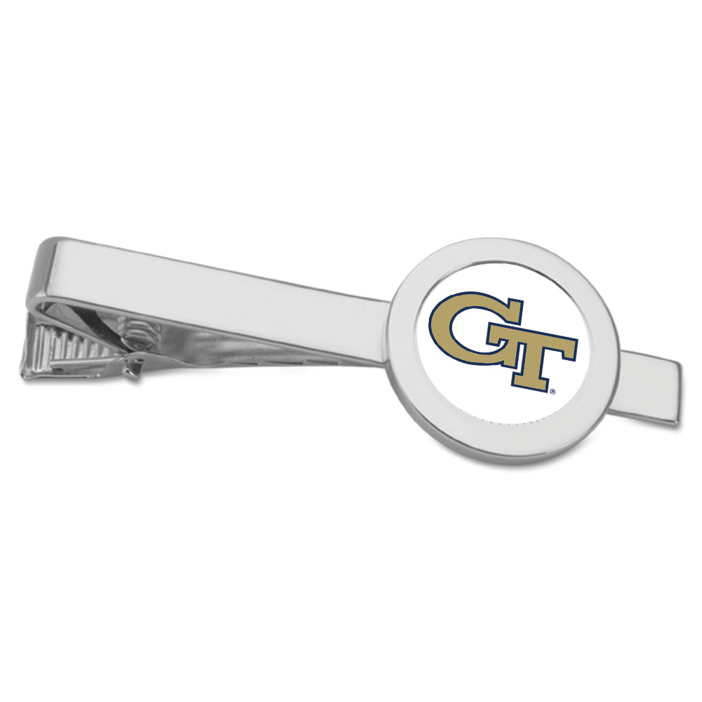Silver Georgia Tech Yellow Jackets Team Logo Tie Bar