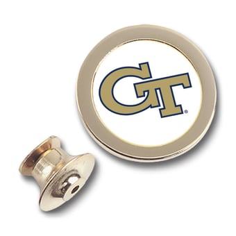 Gold Georgia Tech Yellow Jackets Team Logo Lapel Pin