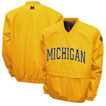 Men's Franchise Club Maize Michigan Wolverines Members Windshell V-Neck Pullover Jacket