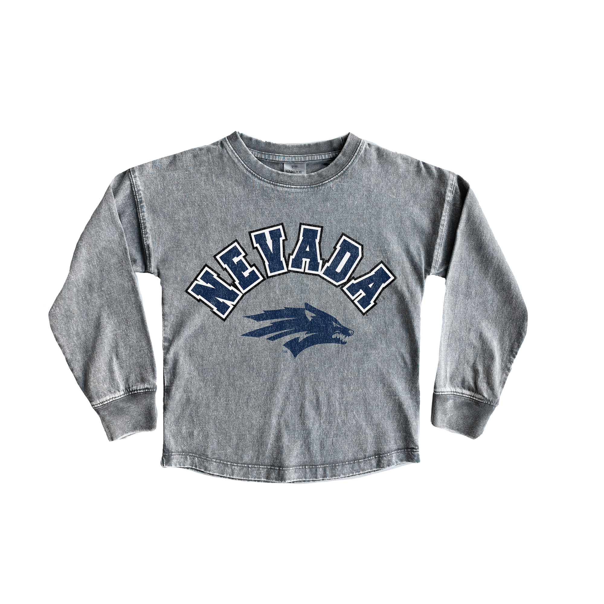Youth Gameday Couture Gray Nevada Wolf Pack Faded Wash Pullover Top
