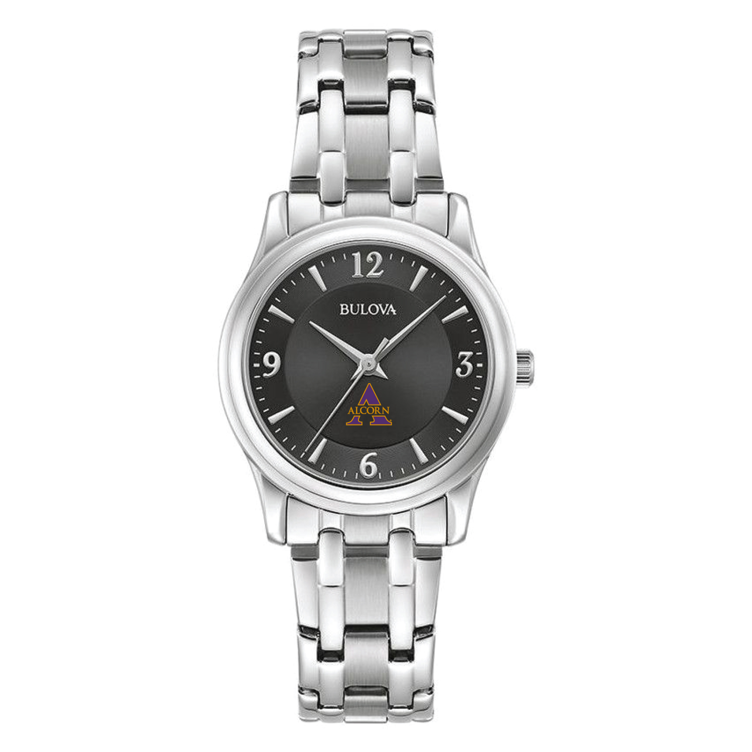 Women's Bulova Black Alcorn State Braves Corporate Collection Stainless Steel Watch