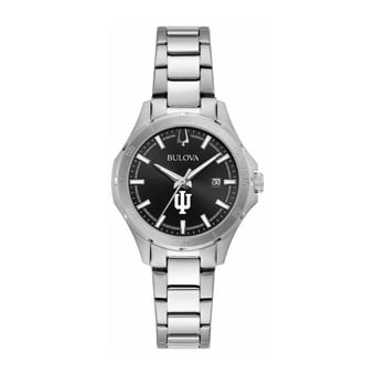 Women's Bulova Black Indiana Hoosiers Stainless Steel Sport Classic Watch