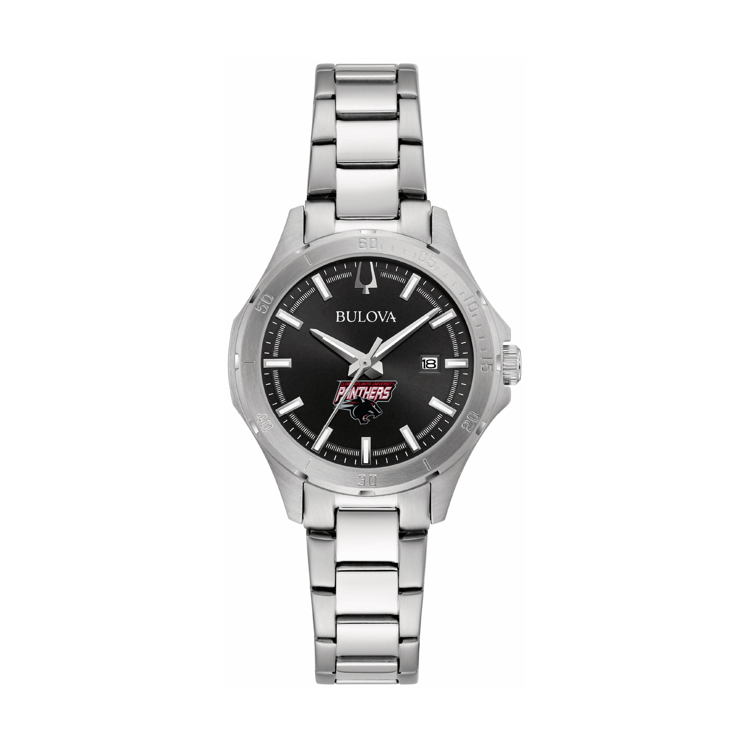 Women's Bulova Black Clark Atlanta University Panthers Stainless Steel Sport Classic Watch