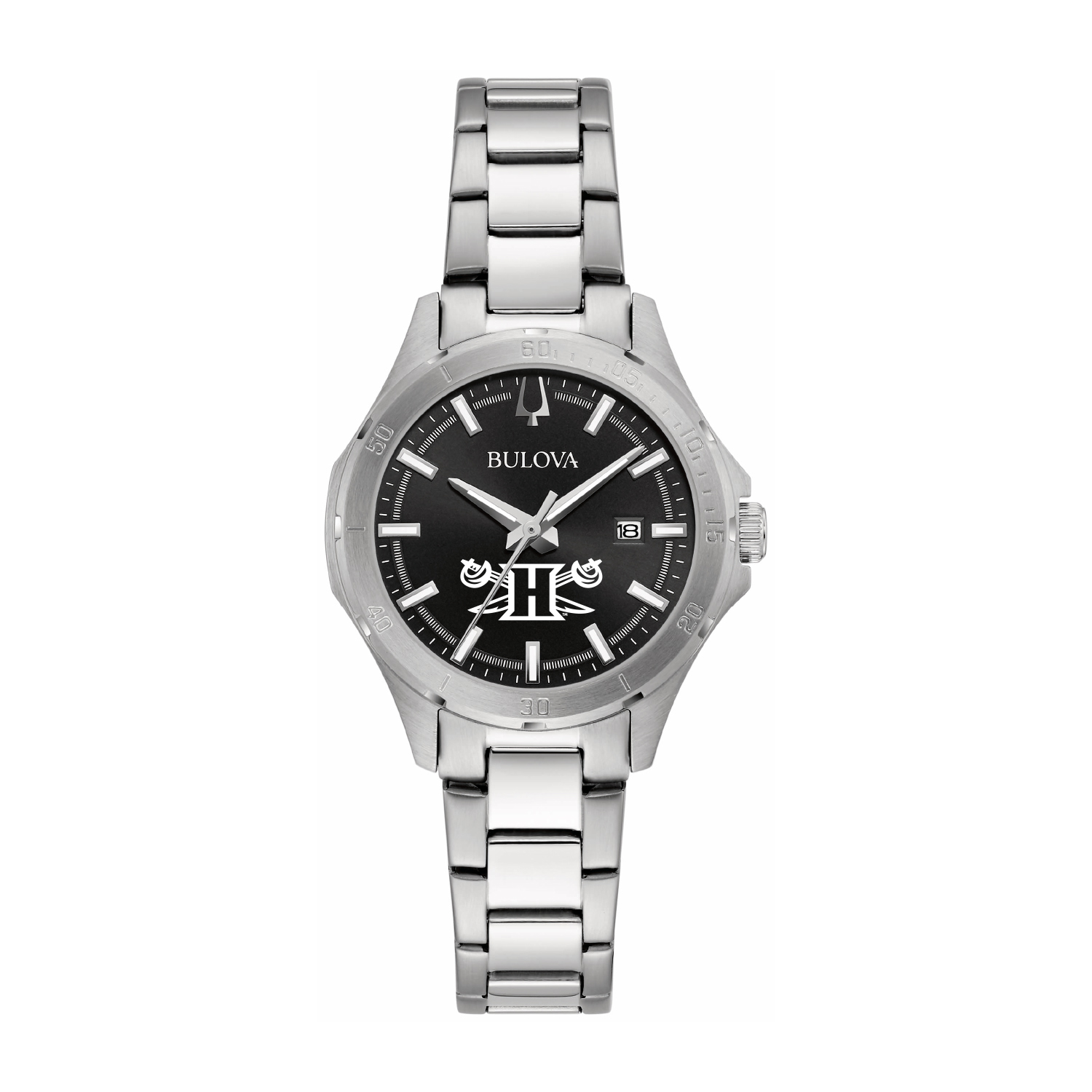Women's Bulova Black Hampton Pirates Stainless Steel Sport Classic Watch