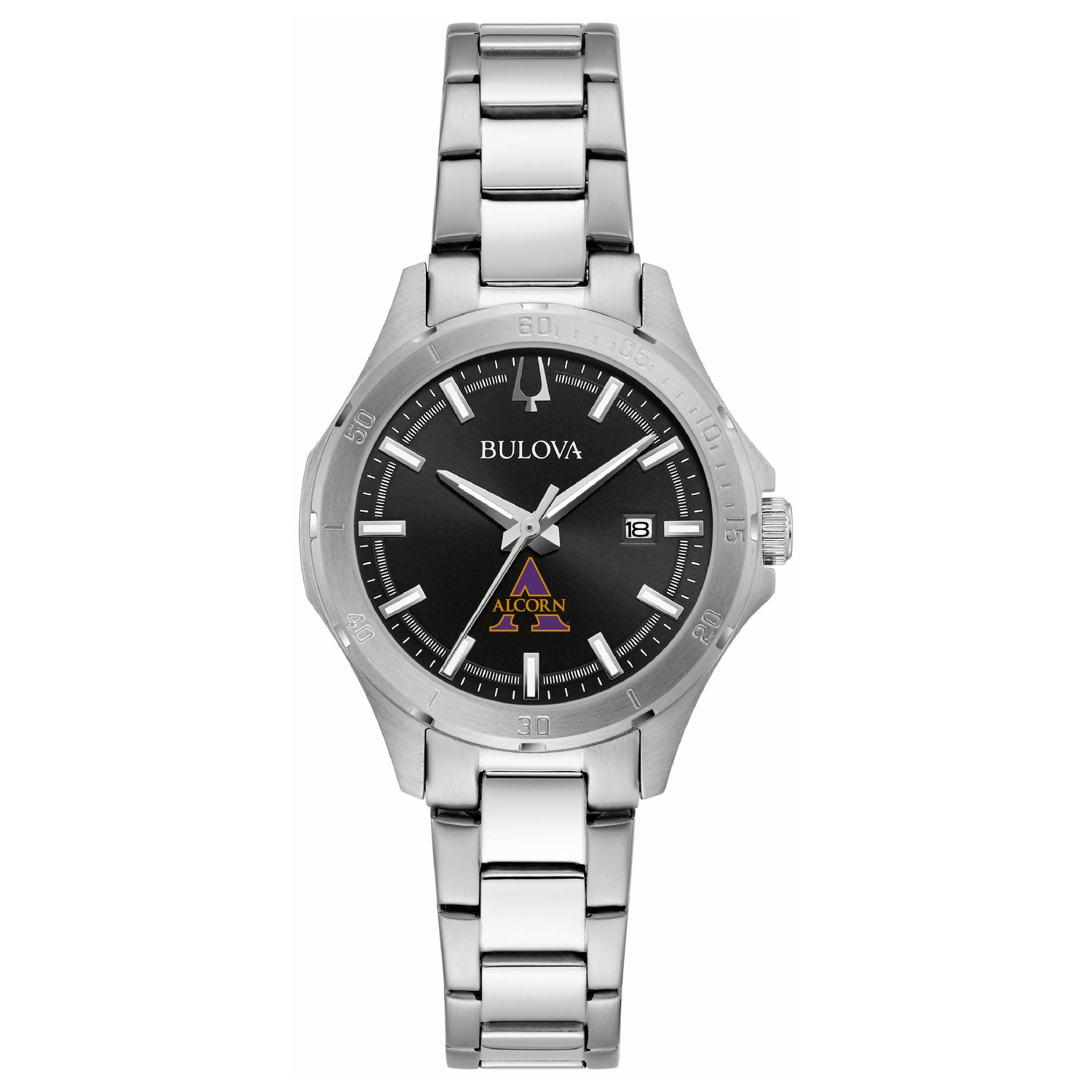 Women's Bulova Black Alcorn State Braves Stainless Steel Sport Classic Watch